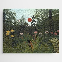 Virgin Forest with Sunset Jigsaw Puzzle