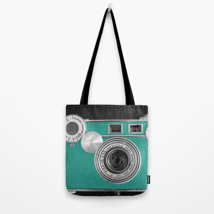 Teal retro vintage phone Tote Bag by woodnimages | Society6