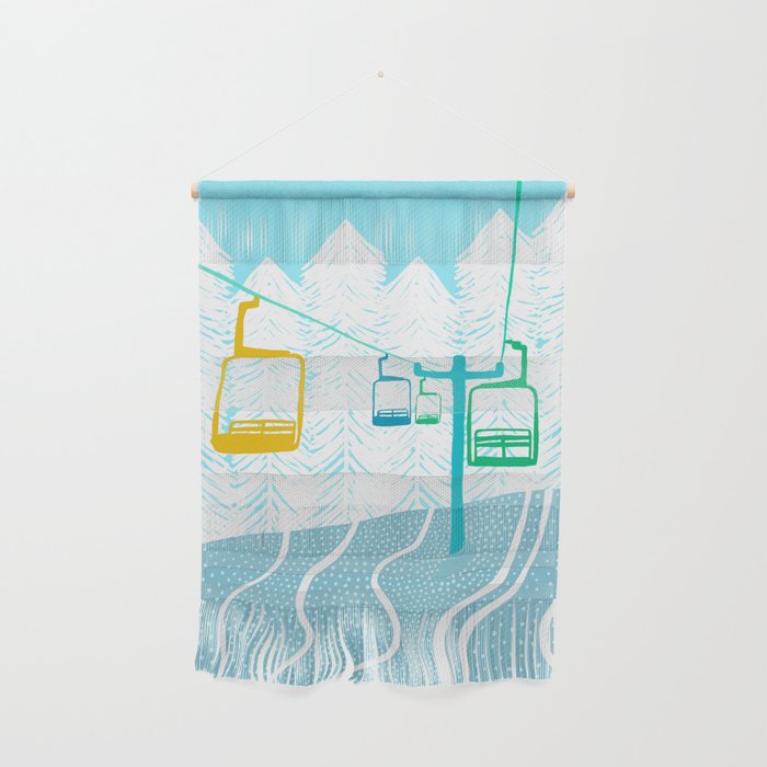 chairlift, winter blue Wall Hanging