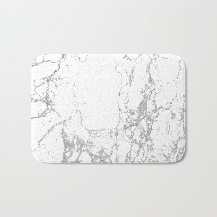 Gray white abstract modern marble pattern Bath Mat