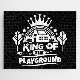 King Of The Playground Cute Children Quote Jigsaw Puzzle