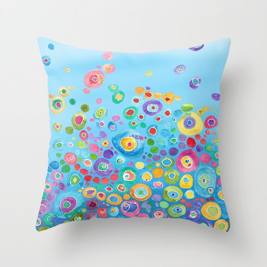Inner Circle - Blue Throw Pillow