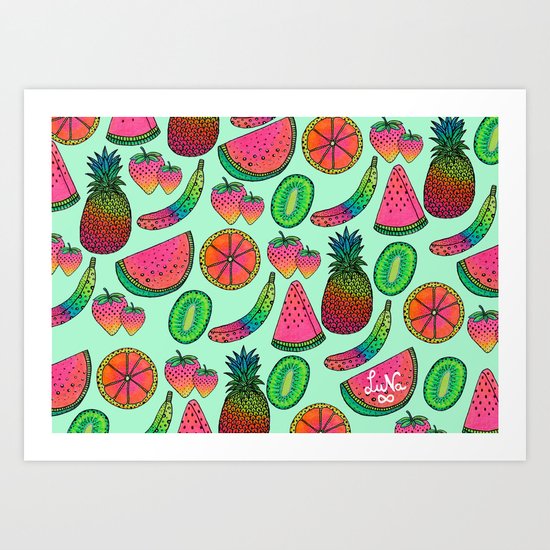 I ♥ Fruits Art Print