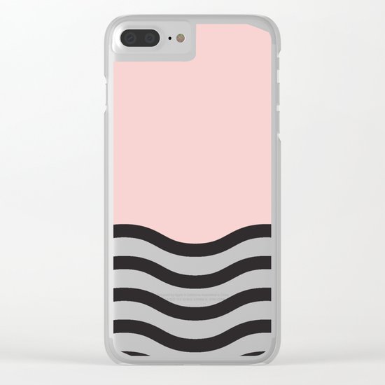 Waves of Pink Clear iPhone Case