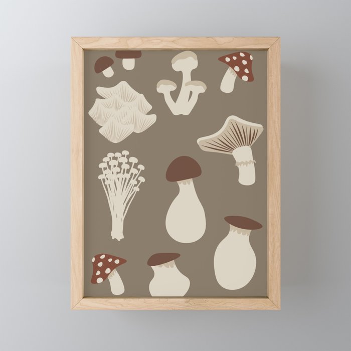 Forest Mushrooms Framed Mini Art Print
