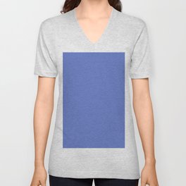 Solid Color Campanula Flower Blue V Neck T Shirt