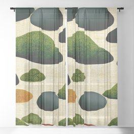 Minimalistic Abstract Tree Tops Illustration I Sheer Curtain