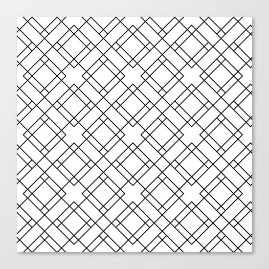 Simply Mod Diamond Black and White Canvas Print