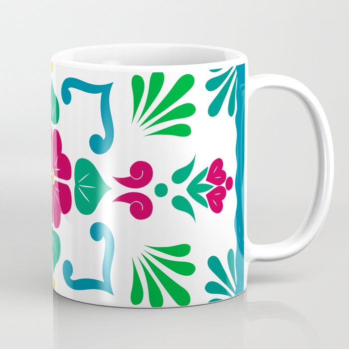 Green 1, Framed Talavera Flower Coffee Mug