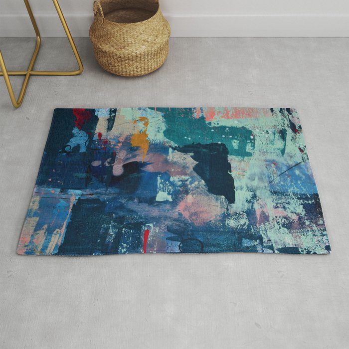 The Peace of Wild Things: a vibrant abstract piece in a variety of colors by Alyssa Hamilton Art Rug