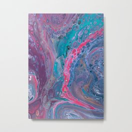 Exuberance Metal Print | Abstractart, Acrylicflow, Brightcolors, Purple, Blue, Flowart, Pattern, Floetrol, Pink, Gold 