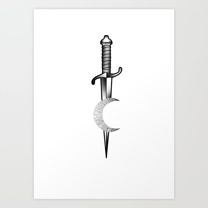 Crescent moon sword Art Print by matthewc212 Society6
