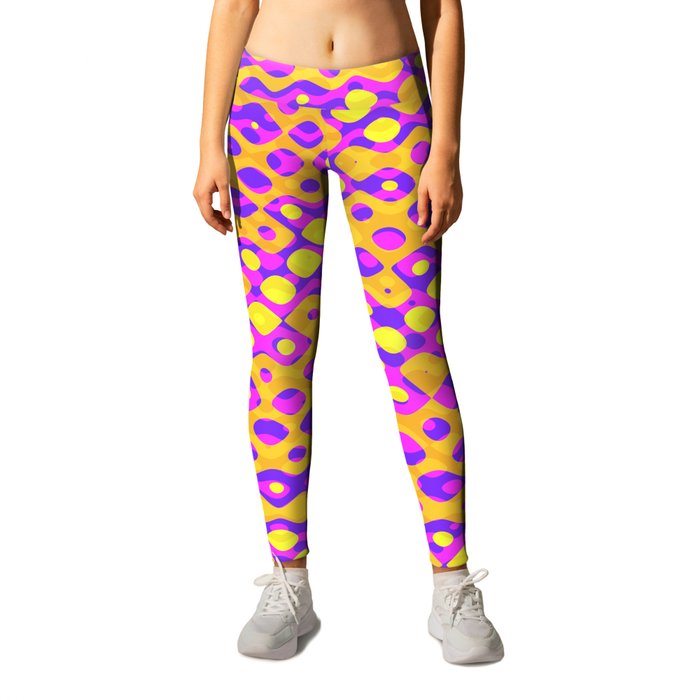 Brain Coral Pink Banded Cross Small Polyps - Coral Reef Series 029 Leggings