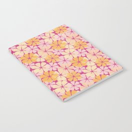 Retro Tropical Petal Flowers - Pink Orange Yellow Notebook