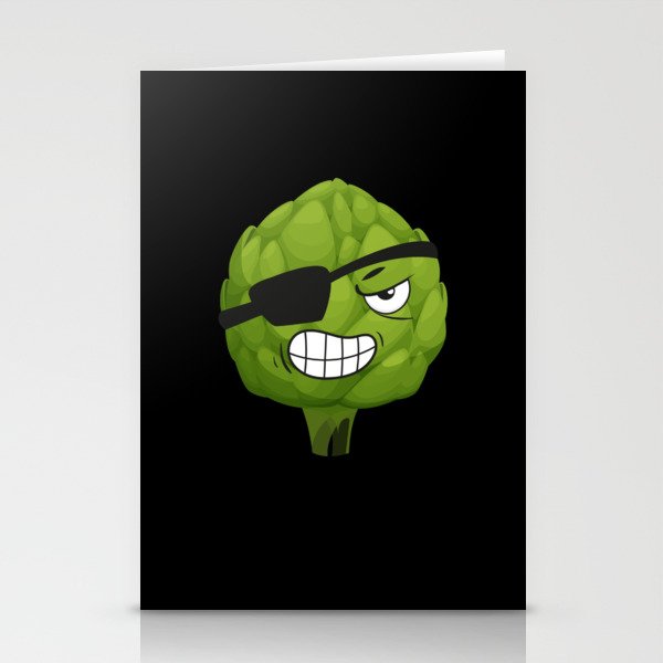Artichoke Pirate Vegetables Stationery Cards