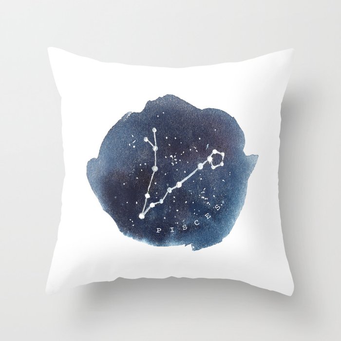 pisces constellation zodiac Throw Pillow