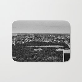 New York City Manhattan aerial view and Central Park black and white Bath Mat