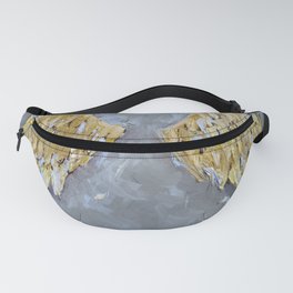 Angel Wings Wall Decor Gold Gray Painting for Home Decoration Fanny Pack