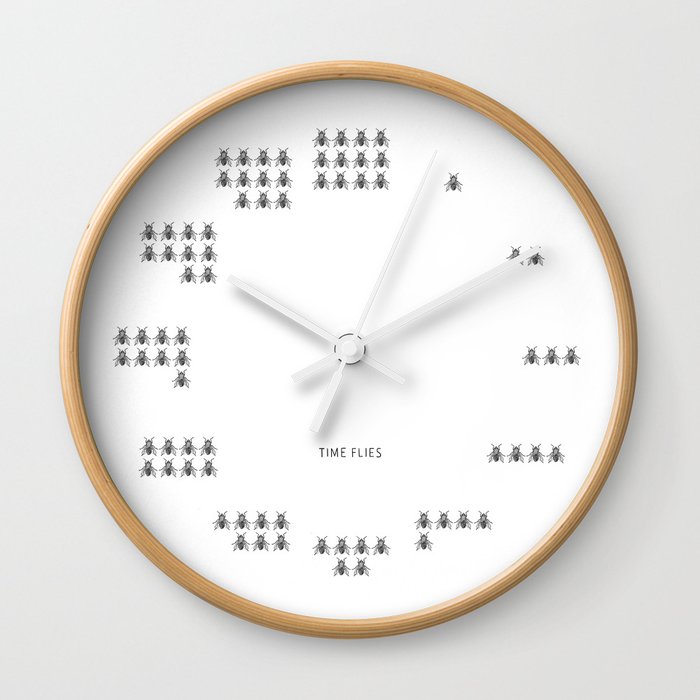 Time Flies Wall Clock by ilovedoodle | Society6