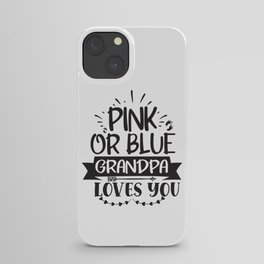Pink Or Blue Grandpa Loves You iPhone Case