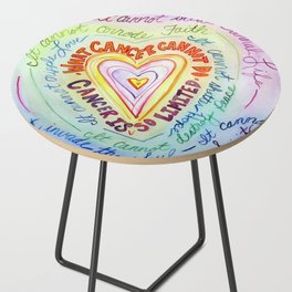 Rainbow Heart Colorful What Cancer Cannot Do Poem Side Table
