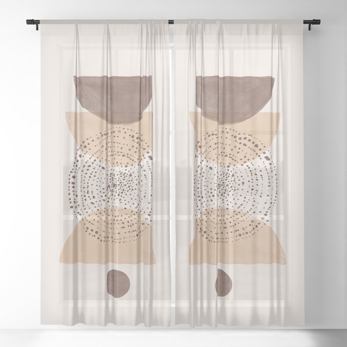 Boho Minimalistic Art Sheer Curtain