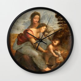 Leonardo da Vinci, Virgin and Child with St Anne, 1503 Wall Clock