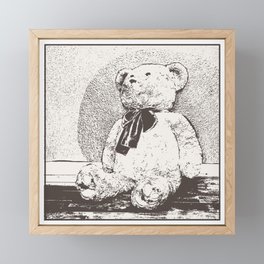 Vinatge Teddy Bear Print Framed Mini Art Print