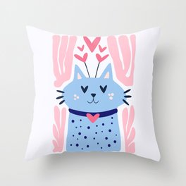 Valentine's - Heart's for Furry Catsy  Throw Pillow