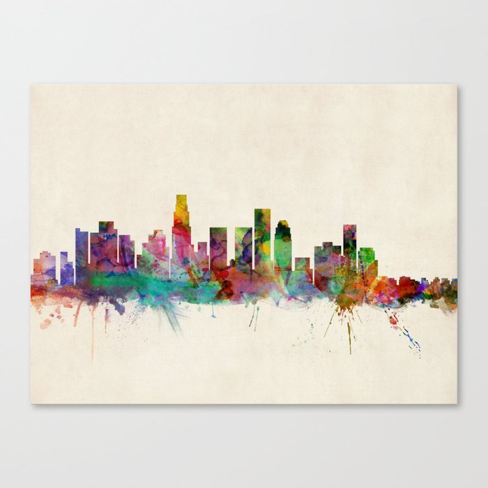 Los Angeles City Skyline Canvas Print