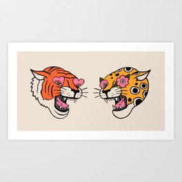 Tiger & Cheetah Art Print