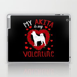 Dog Animal Hearts Day Akita Is My Valentines Day Laptop Skin