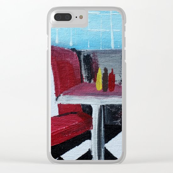 American Diner Impressionist Acrylic Fine Art Clear iPhone Case