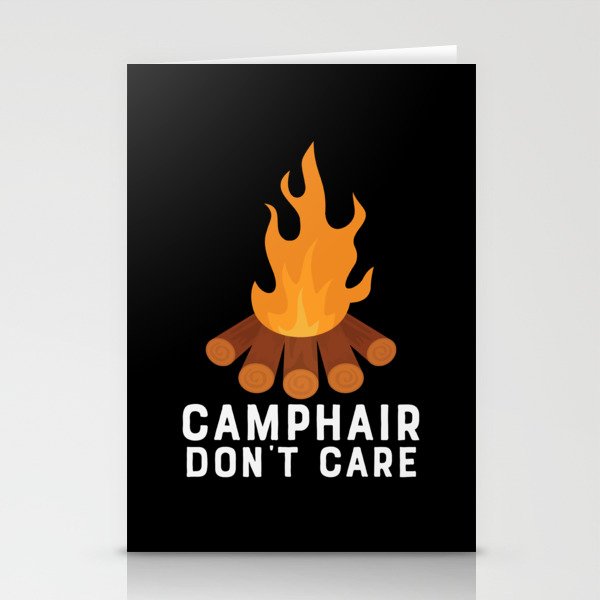 Camphair Don't Care Funny Camping Stationery Cards