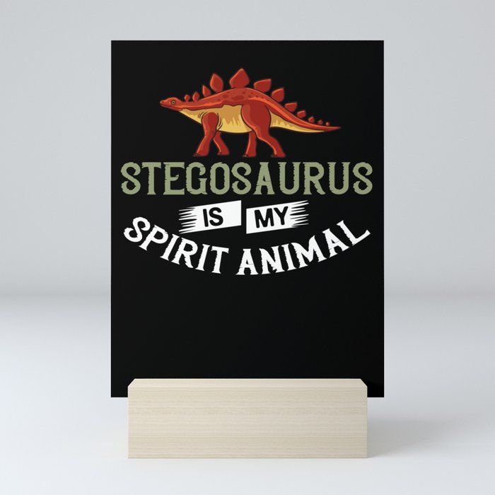 Stegosaurus Dinosaur Fossil Skull Skeleton Mini Art Print