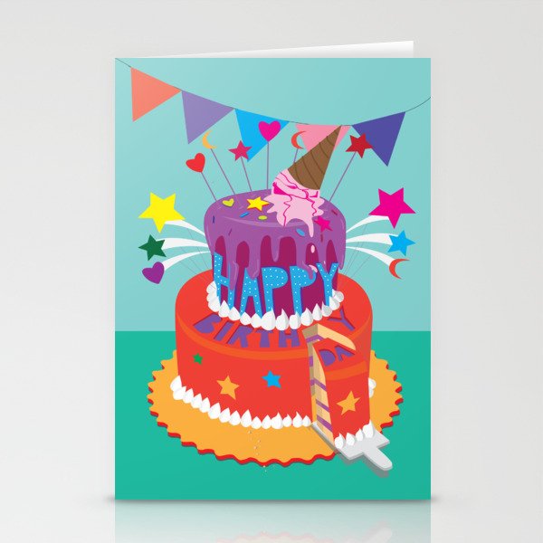 Birthday Burst Stationery Cards
