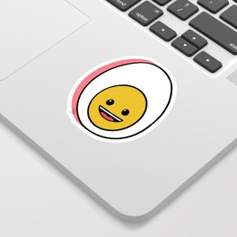 Grinning Eggmoji Sticker | Egg, Digital, Graphicdesign, Funny, Happy, Emoji, Grinning, Fun 