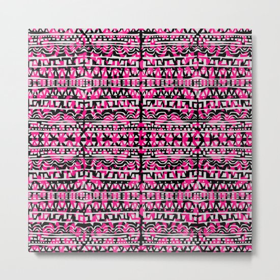 Tapestry Pattern Small Scale - Rose Metal Print