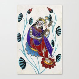 Goddess Saraswati Painting Canvas Print
