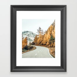 Snow + Golden Pine Photography Landscape Wall Decor, Scenic Nature Framed Art Print