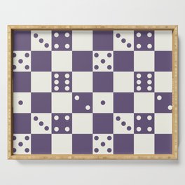 Checkered Dice Pattern (Creamy Milk & Juicy Plum Color Palette) Serving Tray