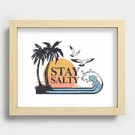 Stay Salty Retro Summer Beach Recessed Framed Print