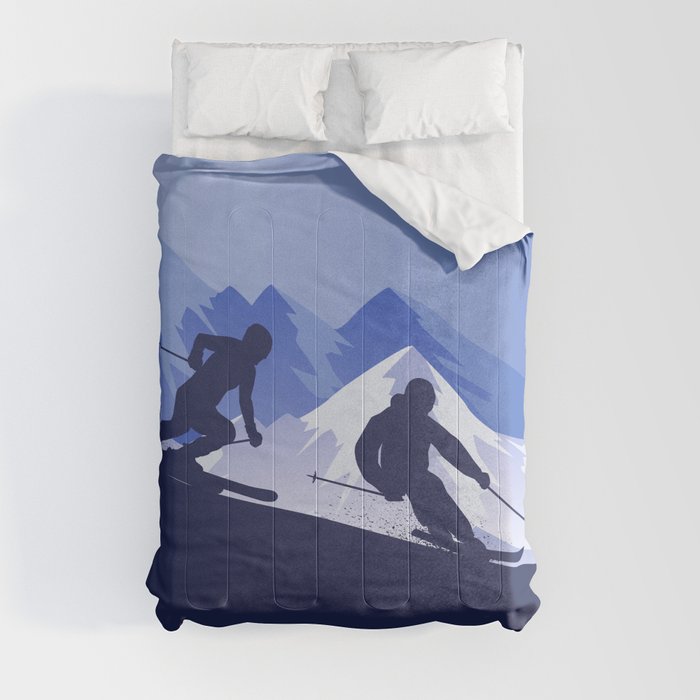 Skiing Winter Sport on Demand Sale Design 2 Comforter