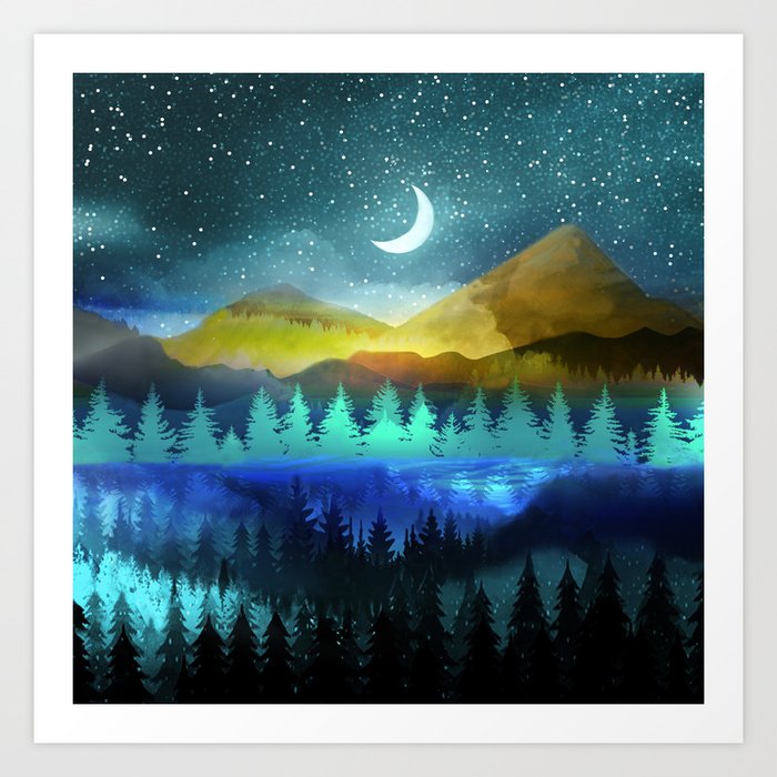 Silent Forest Night Art Print
