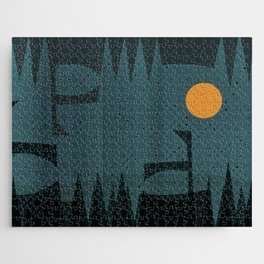 Night Abstract  Landscape Geometric Vector Art Jigsaw Puzzle
