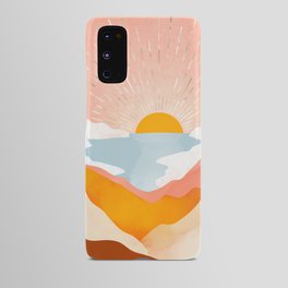 Retro lake Sunset Android Case