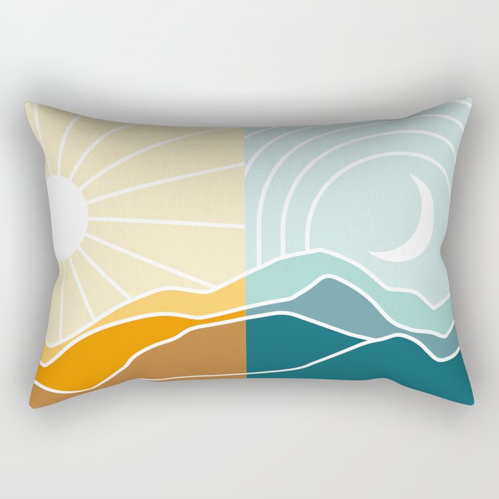 Boho Sun and Moon Rectangular Pillow
