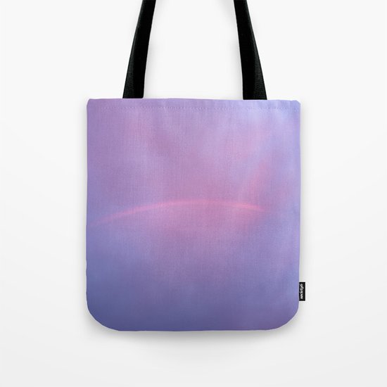 A Rainbow In A Sky Colored By The Sunset Tote Bag