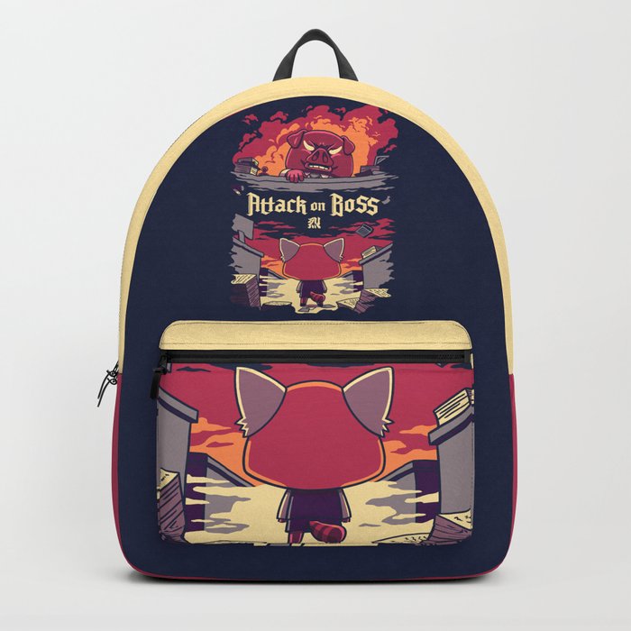 Attack on Boss Funny Red Panda Anime Seinen Backpack by