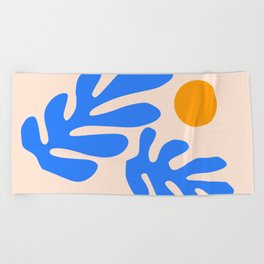 Henri Matisse - Leaves - Blue Beach Towel